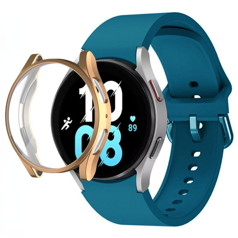 Silicone Strap+TPU Case for Samsung Galaxy Watch 5 44mm 40mm/4 44mm 40mm Sport Wristband for Samsung Watch 5/4 Protective Shell