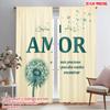 2pcs 2D Flat Printing Scene Curtains Dandelion Love Precious Find 100% Polyester Fabric Without Electricity 0 Use for Holiday