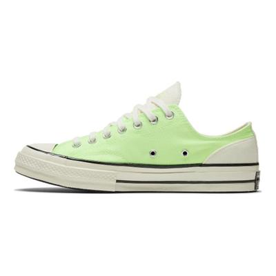 1970s Psychedelic Hoops Chuck Casual Comfort Low-Top Canvas Shoes Unisex Bright Green