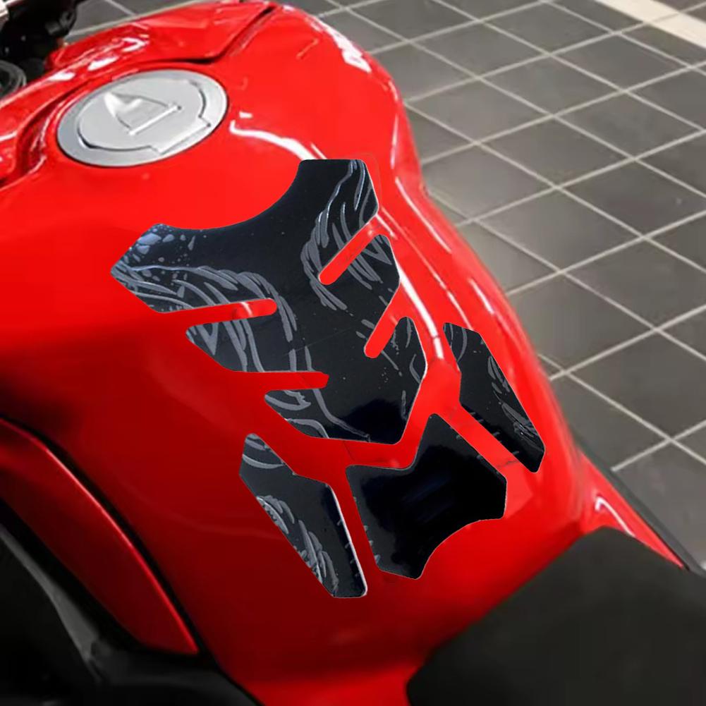 Motorcycle Tankpad Sticker Fishbone 3D Tank Pad Stickers Oil Gas Protector Cover Decoration Flame Motorcycle Accessories