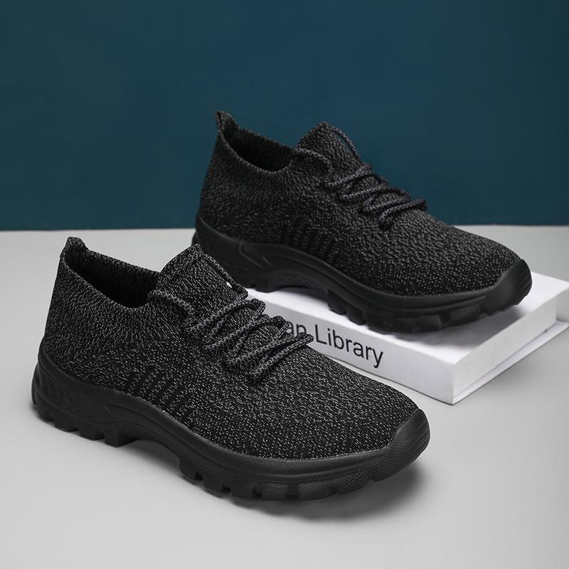 

Fashion Men s Running Shoes Ultra Light Casual Breathable Mesh Sports Shoes Anti Slip Fashionable Solid Color Women s Shoes Plus Size 47 36 чёрный