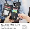 Custodia Edge per Samsung Galaxy S25 con Porta Carte, Custodia Portafoglio con Blocco RFID, Custodia Resistente in Pelle con Cavalletto e Chiusura Magnetica