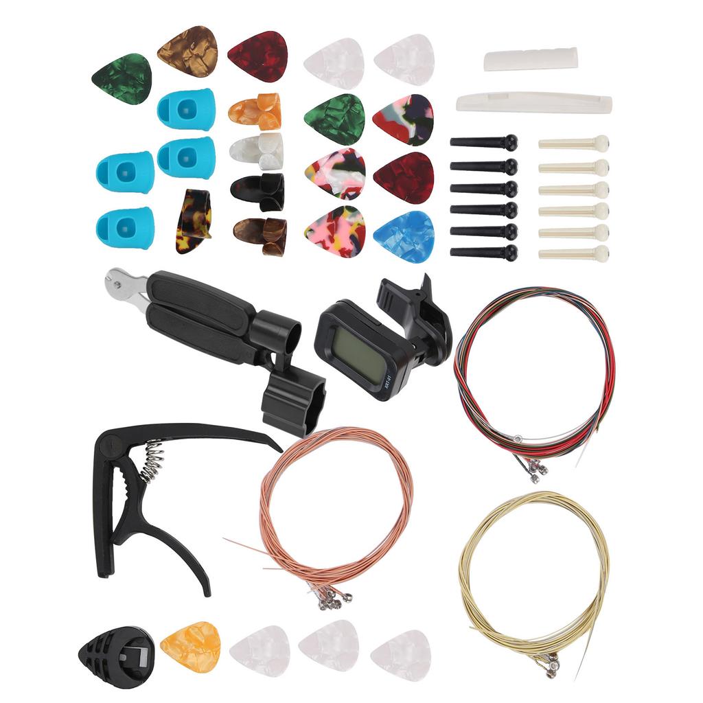 Guitar Accessories Color String Set Tuner Capo Bridge Pins Pick Replacement Playing Tools