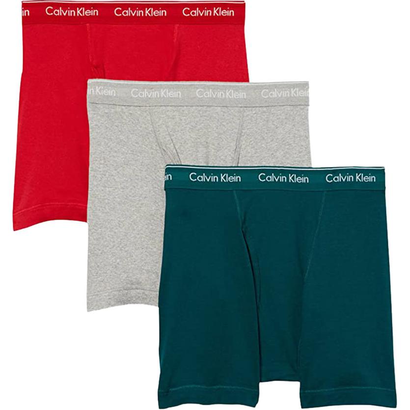 

Calvin Klein Logo Plain Knit Boxer Briefs 3-Pack Men underwear NB4003-939 L