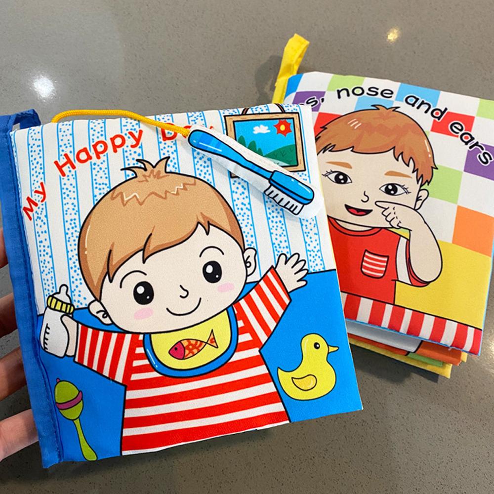 Fabric Montesorii Crinkle Book with Drawings and Sound for Kid New Born Babies From 0 To 12 Messes Brinquedos 1year Learning Toy
