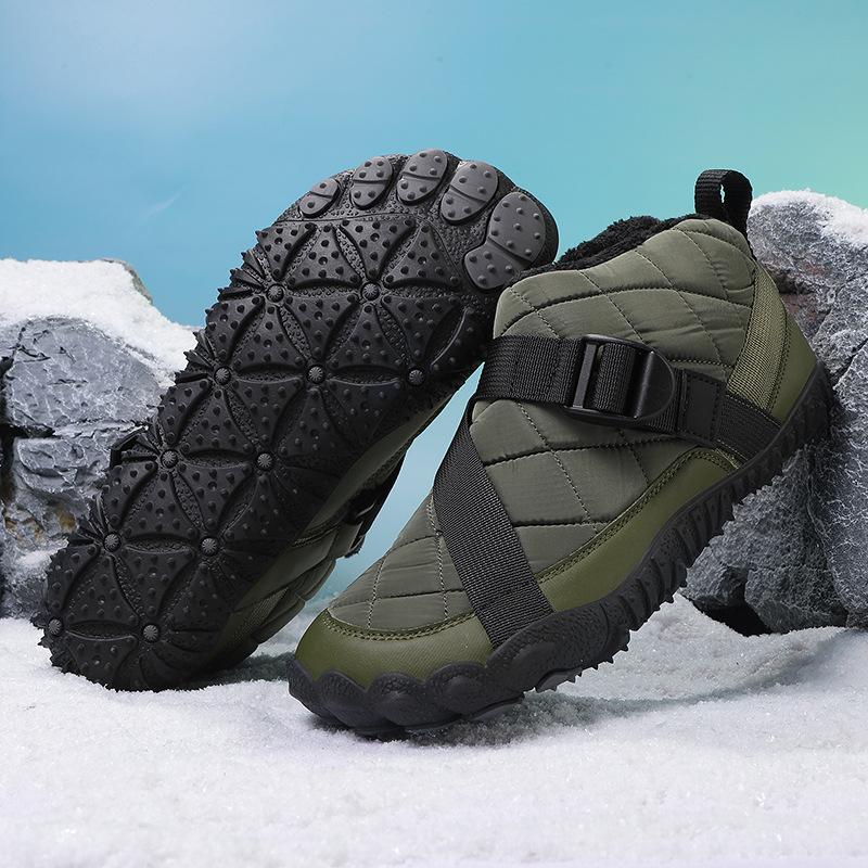 Non-slip snow boots men's winter thick-soled piled thickened warm cotton shoes new short Northeast cotton boots