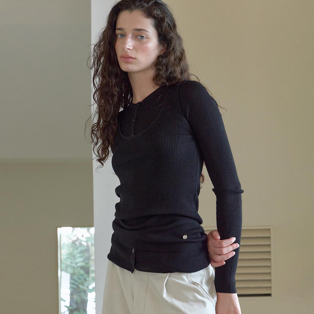 Elssibeui Wool Knit Sleeveless Top [3Colors]