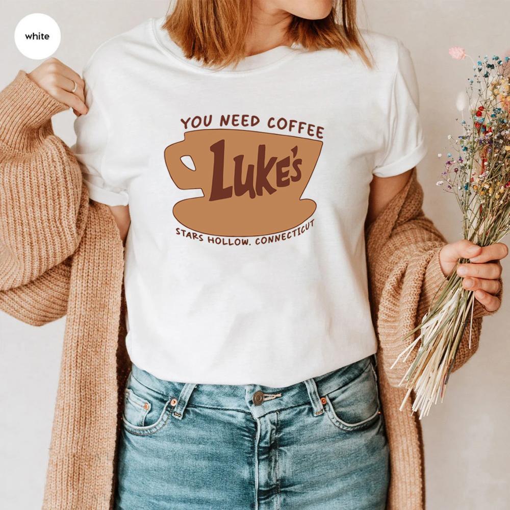 Tričko Stars Hollow Connecticut Tričko Lukes Coffee Retro Trička Luke's Diner Tričko k televiznímu seriálu Unisex Krátký rukáv Topy Dárek pro fanoušky