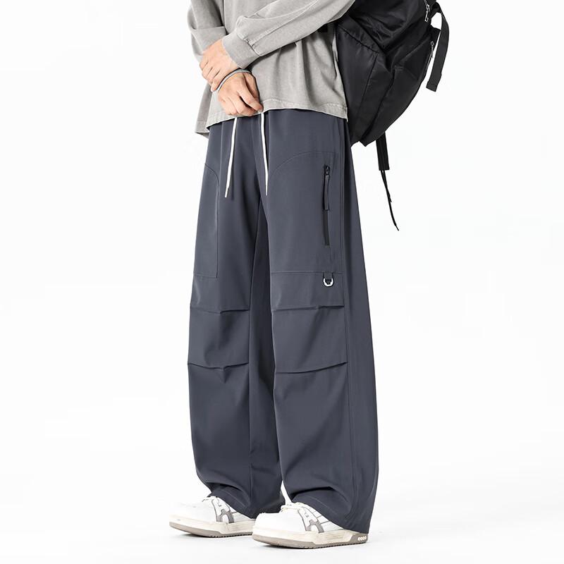 Wassup Sohot Men's American Patchwork Straight Wide-Leg Casual Pants