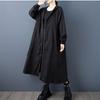 Long Sleeve Oversized Hooded Vintage Casual Loose Autumn Spring Trench Coat for Women Outerwear