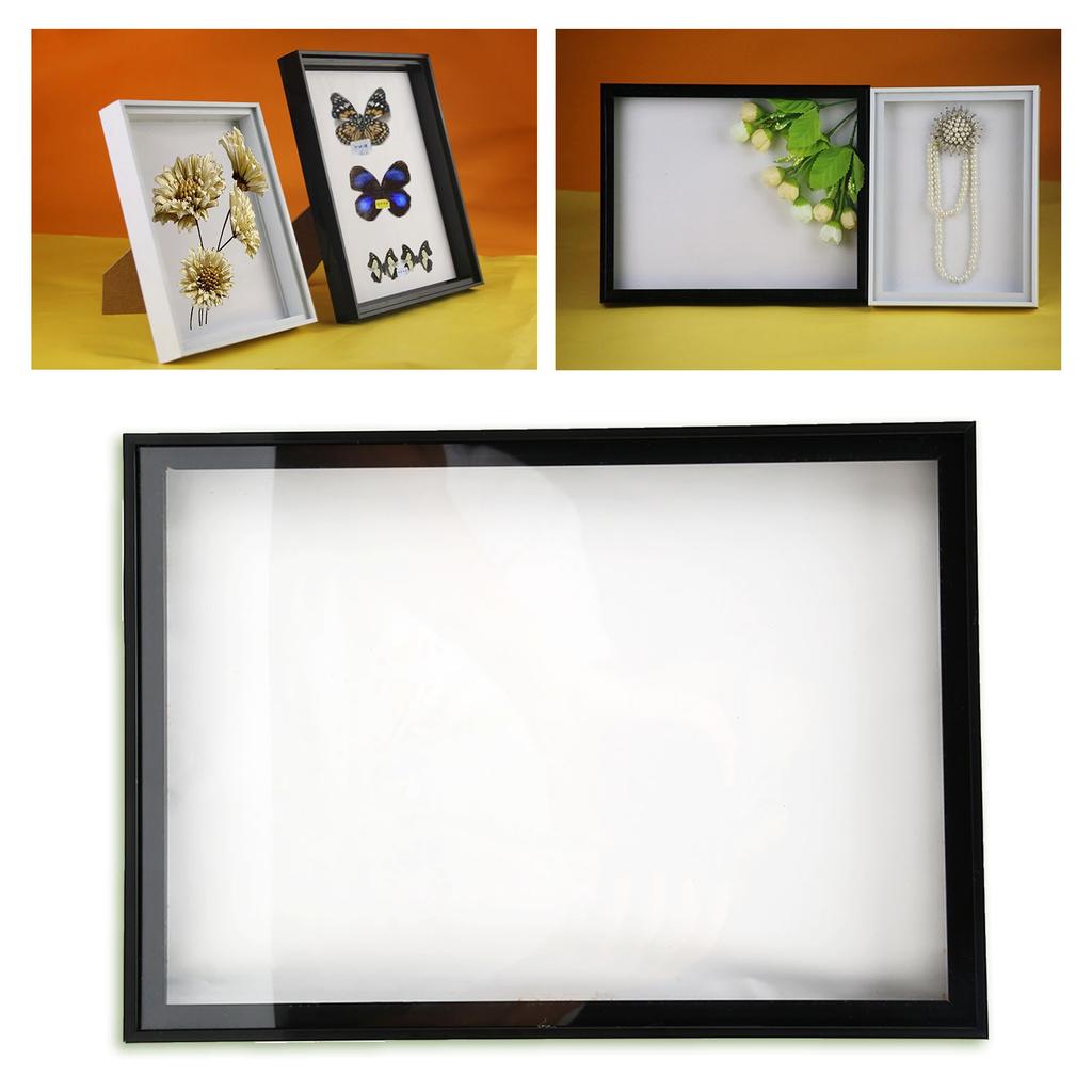 Picture Frame with Bracket Easy to Disassemble Plastic Decorative Photo Frame for Dried Flowers Shells