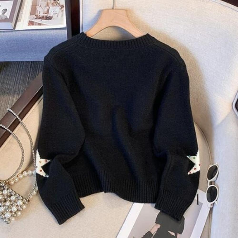 Navava Nk2587 Star Bead Long Sleeve Knit