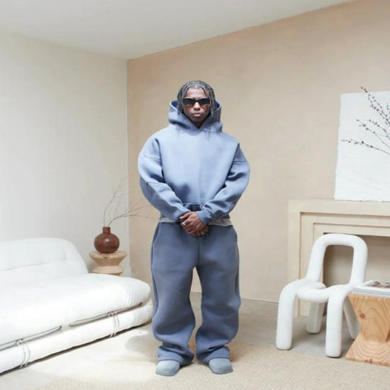 Kanye-Style High-Street Samt-Hoodie & Sweatpants Set für Männer & Frauen