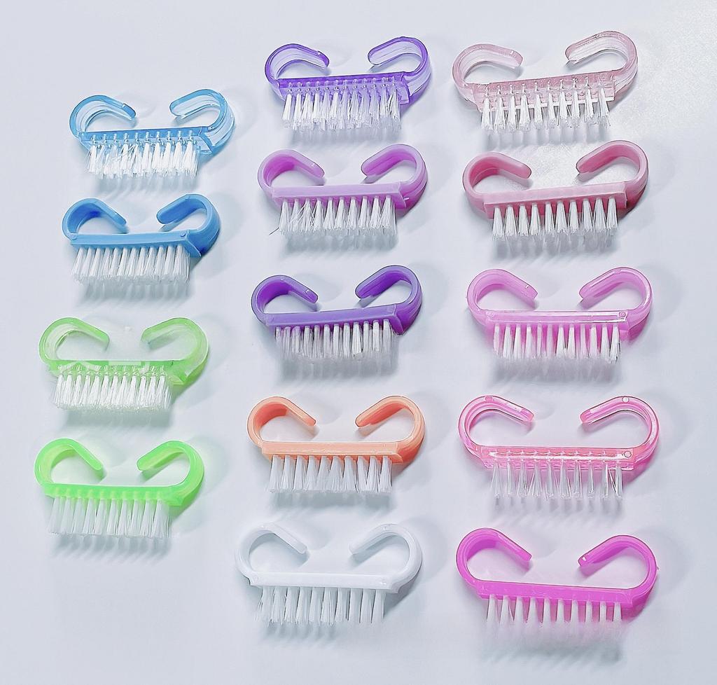 Set de Pinceles de Polvo y Limpieza para Nail Art de Colores - Pinceles Pequeños con Forma de Cuerno para Manicura