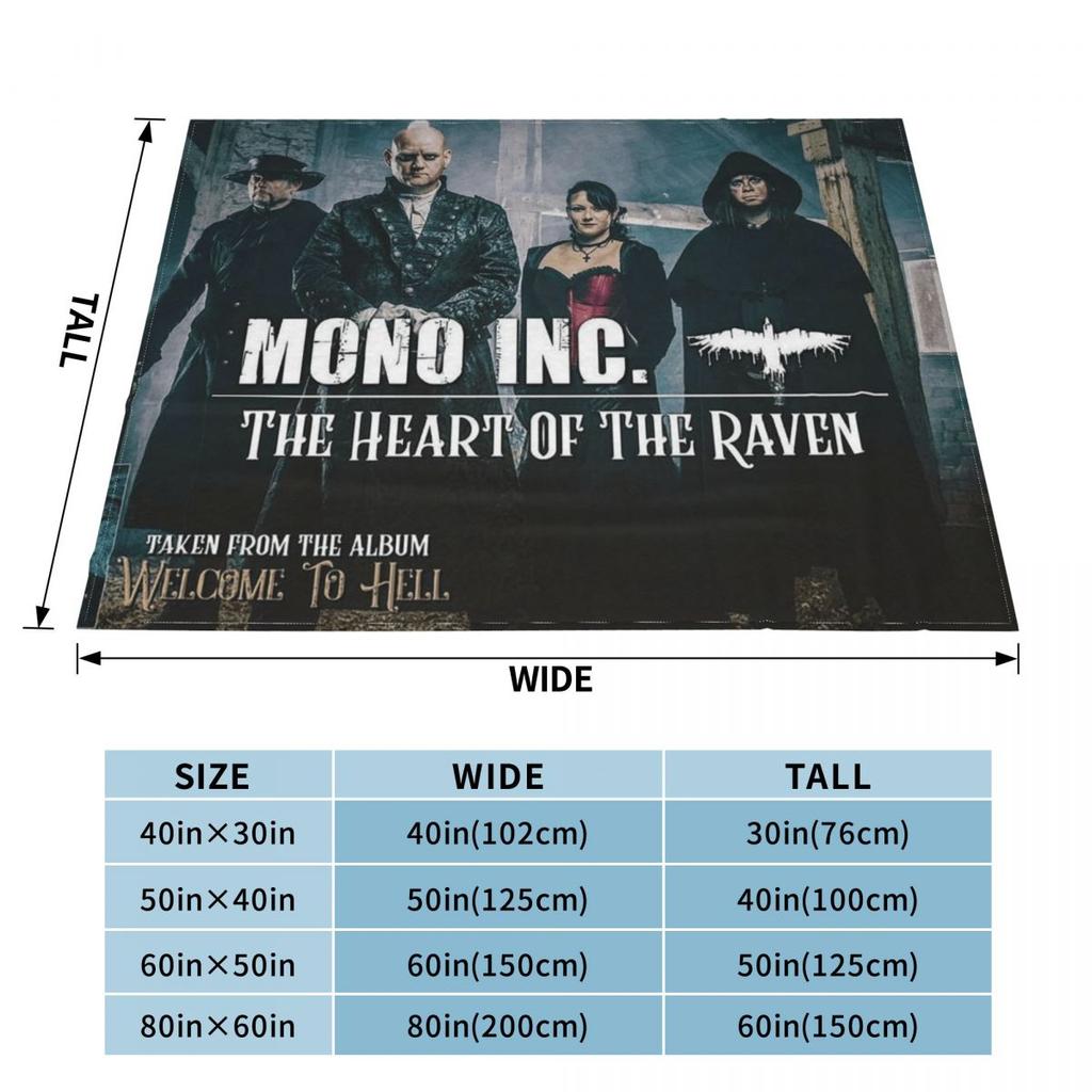 MONO INC Goth Rock Music Blankets Soft Warm Flannel Throw Blanket Bedspread for Bed Living room Picnic Travel Home Couch