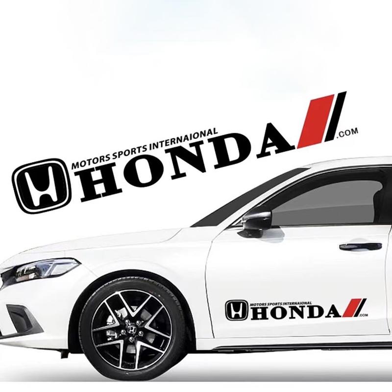 DLYXV1 Car Styling Side Body Badge Emblem Decal Car Door Side Stripes Stickers For Honda Civic Accord CRV Hrv FIT Car Exterior