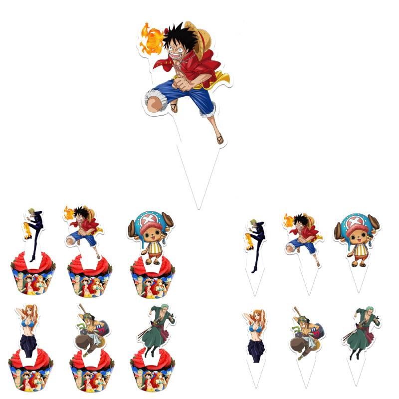 One Piece Themed Birthday Party Decoration Set Props Balloons Cake Flags Toppers