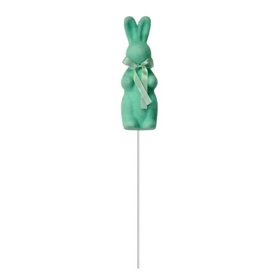 Easter Flocked Bunny Figurine Small Foam Rabbit with Bow Tie Spring Bunny Stake for Outdoor Indoor Yard Lawn Planter Pot Decor