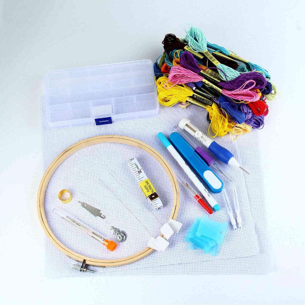 Embroidery Tool Box Pokes Music Sewing Set Manual Diy Poke Music Accessories Sewing Kit Needle Knitting Set Embroidery Pattern a