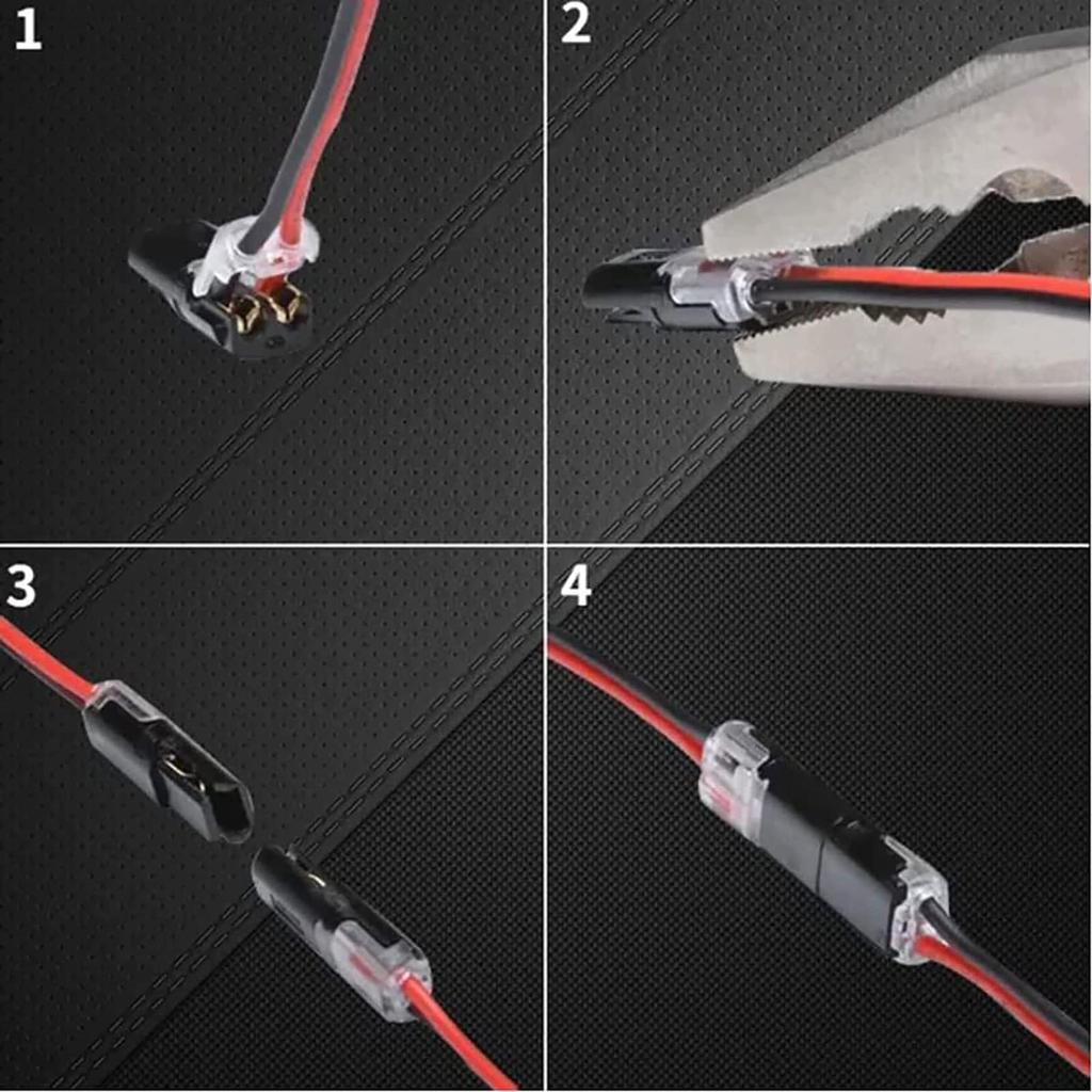 10/20pcs Double-Wire Plug-in Connector with Locking Buckle-Pluggable LED Wire Connectors 2 Pin 2 Way Electrical Wire Connector