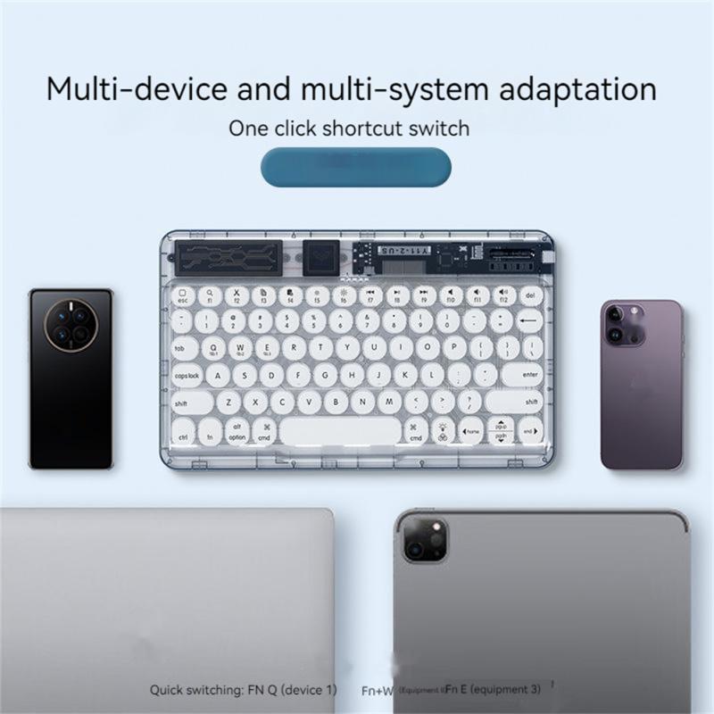Transparent Wireless Bluetooth-compatible Keyboard Mute Lightweight Portable Compatible For Ipad