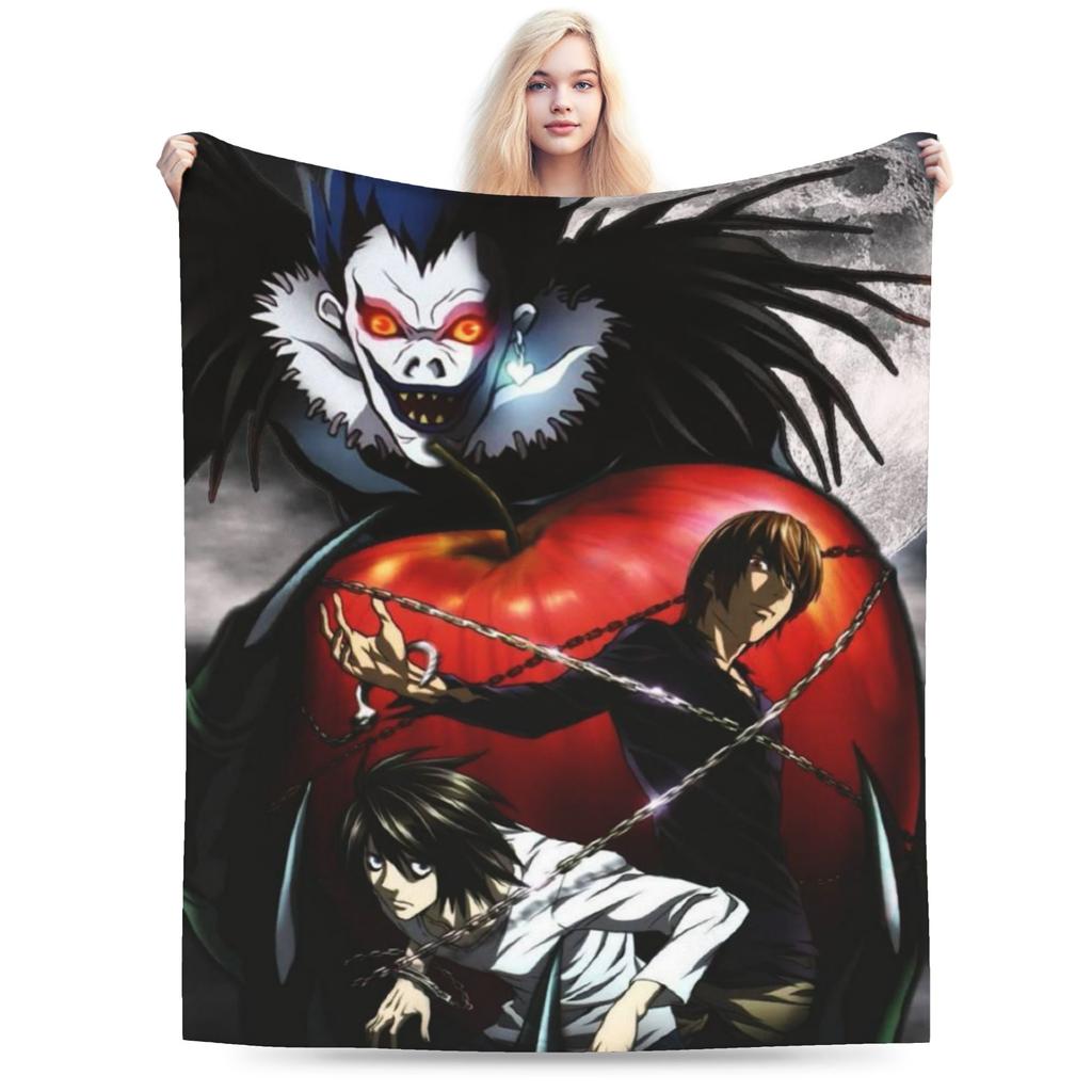 Super Soft Death Book Note Japan Manga Ryuk Throw Blanket Premium Flannel Fleece Bed Blanket Super Cozy Blankets All Season Use