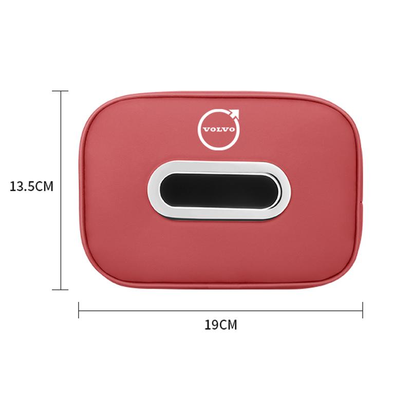 1Pcs Car Accessories Quality Leather Auto Paper Towel Storage Bag For Volvo Rdesign Polestar AWD V50 S60 XC60 S40 XC40 XC90 V60