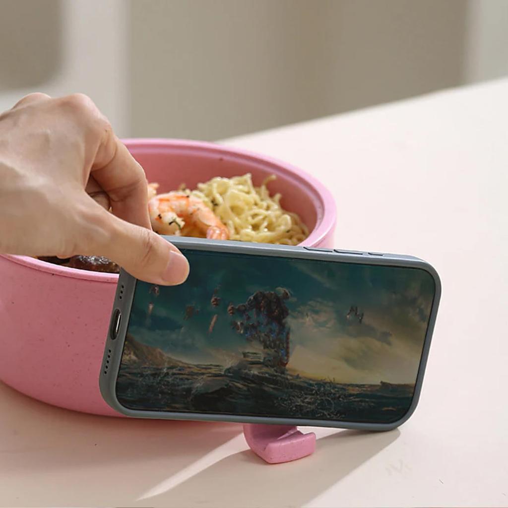 Instant Noodle Bowl Student Large Fiber Ramen Bowl Canteen Tableware Set Soup Six-piece Set