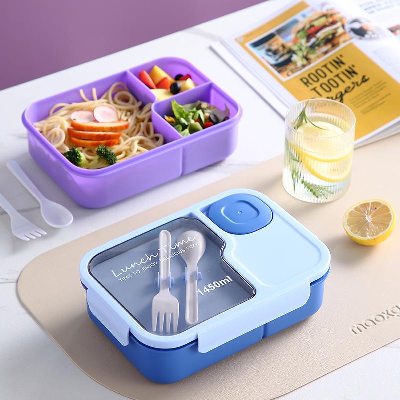 Lunchbox für Kinder, mikrowellengeeignet, Bento-Box mit Geschirr, Snackbox für die Schule, tragbare Lunchbox, Vorratsbehälter für Lebensmittel