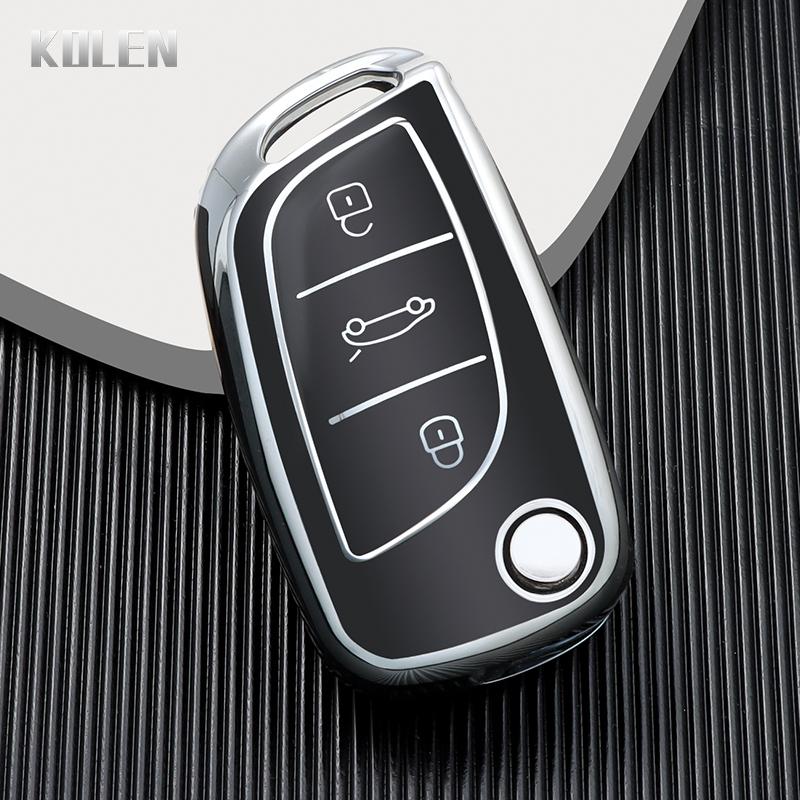 

New Tpu Car Flip Key Case Cover Shell Fob For Citroen C1 C2 C3 C4 C5 Xsara Pica For Peugeot 306 407 807 For Ds Ds3 Ds4 Ds5 Ds6