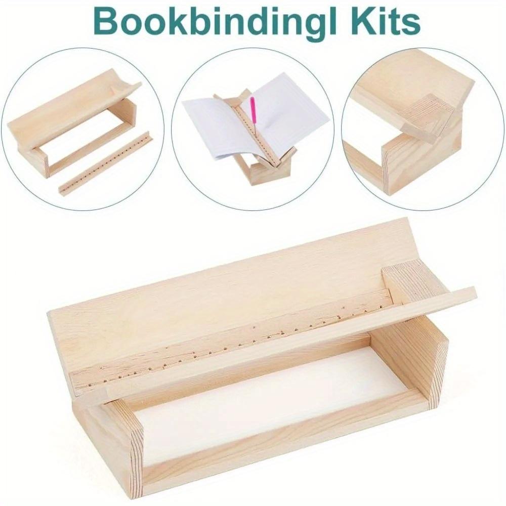 1 Stück Holz Buchbinde Stanzwiege mit Durchstichführung, Buchbindewerkzeug Handkonto Bindekit für Buchliebhaber