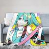 Cute Hatsunes Mikus Anime Style Plush Blanket Novelty Throw Blanket for Home 200x150cm Plush Thin Quilt,