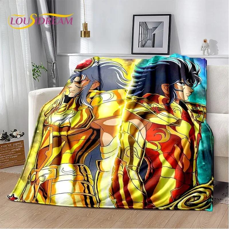 Cartoon Saint Seiya 3D Retro Soft Flannel Blanket for Beds Bedroom Sofa Picnic,Throw Blanket for Cover Outdoor Leisure Nap Gift