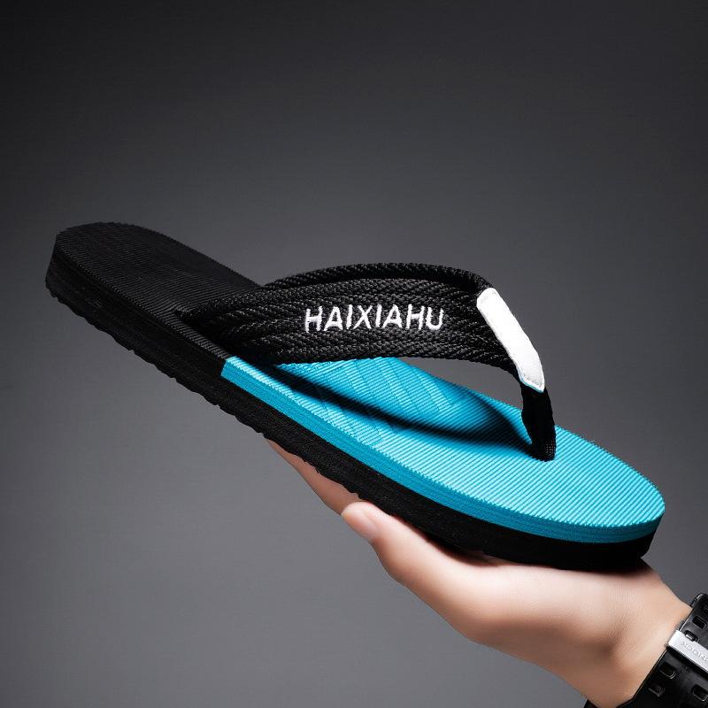 

Шлепанцы мужские крутые тапочки мужские пляжные туфли повседневные летние трендовые нескользящие персонализированные модные уличные вещи 39 озеро синий