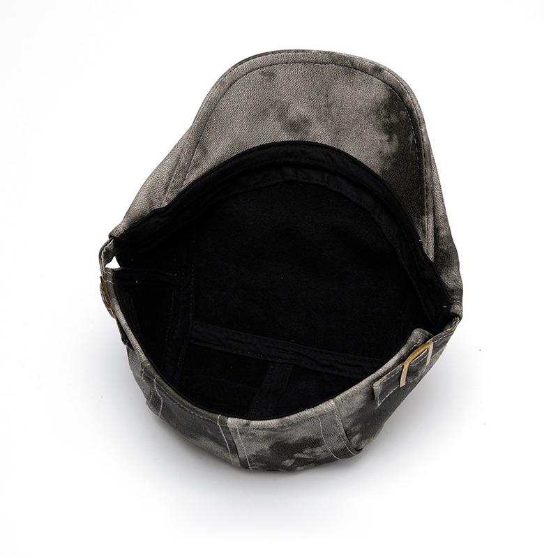 Print Beret Autumn Winter Thick Warm Forward Cap Men Big Head Circumference Newsboy Cap