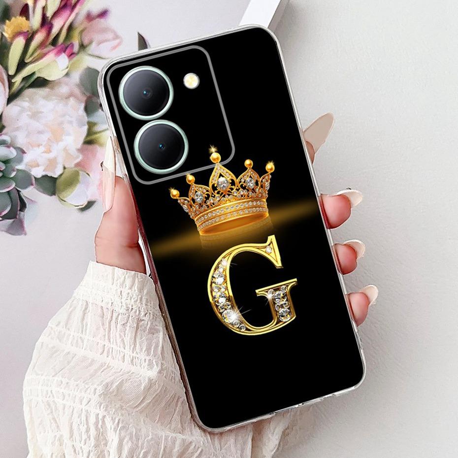 Fashion Letter Phone Case For Vivo Y36 5G (V2248) / Y27 5G (V2302) Clear TPU Slim Cover For Vivo Y36 Y27 5G Soft Silicone Cases