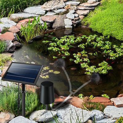 Solar Powered Air Pump Kit 10V 8W Solar Panel Air Pump with Pipe Air Stones 3 Working Modes