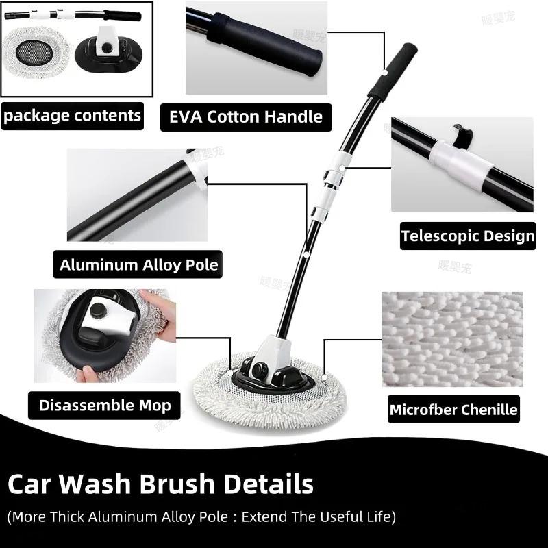 Xiaomi Car Maintenance Brushes Cloths Car Wash Brush Telescoping Long Handle Soft Chenille Mop Window Cleaning Brush Auto Accessories