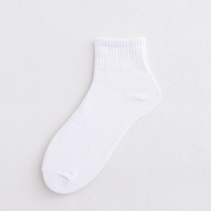 Odor-Resistant Cotton Disposable Socks: Unisex, Black/White/Gray, Sweat-Absorbent, No-Wash, Summer Thin Style.