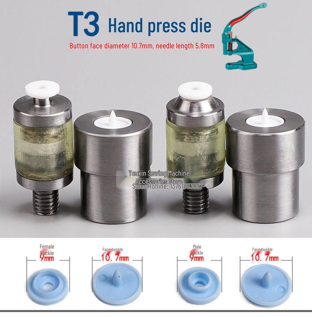 T3T5T8 Plastic Snap Button Hand Press Mold for Resin