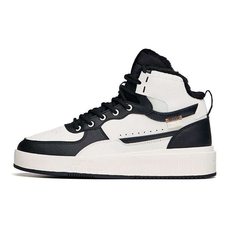 Anta Lifestyle Series Non-Slip Lightweight High-Top Sneakers Women Sneakers White Black 922148911-2
