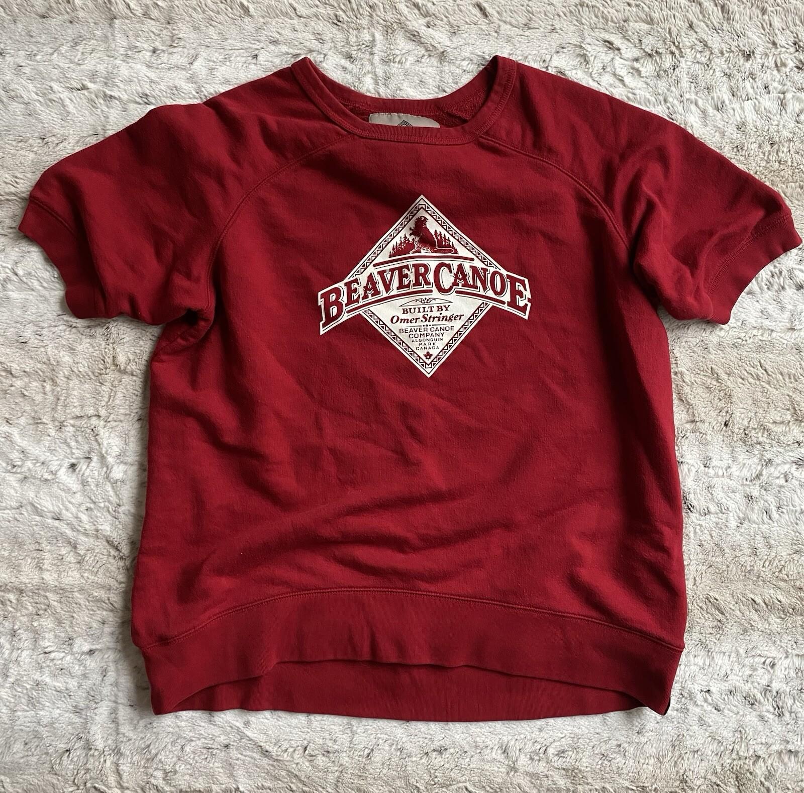 Beaver Canoe Mens Crewneck Short Sleeve Tshirt Size Large S