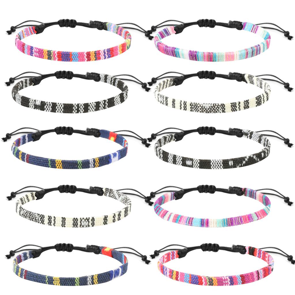 Set di Braccialetti da Spiaggia per Uomo e Donna, Braccialetti da Uomo Surfer, Braccialetti Estivi Boho Intrecciati con Cordino Regolabile, Cavigliere