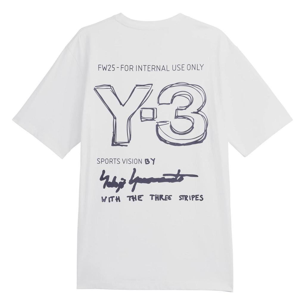 Y-3 Mens Sketch Logo Single Jersey T-Shirt