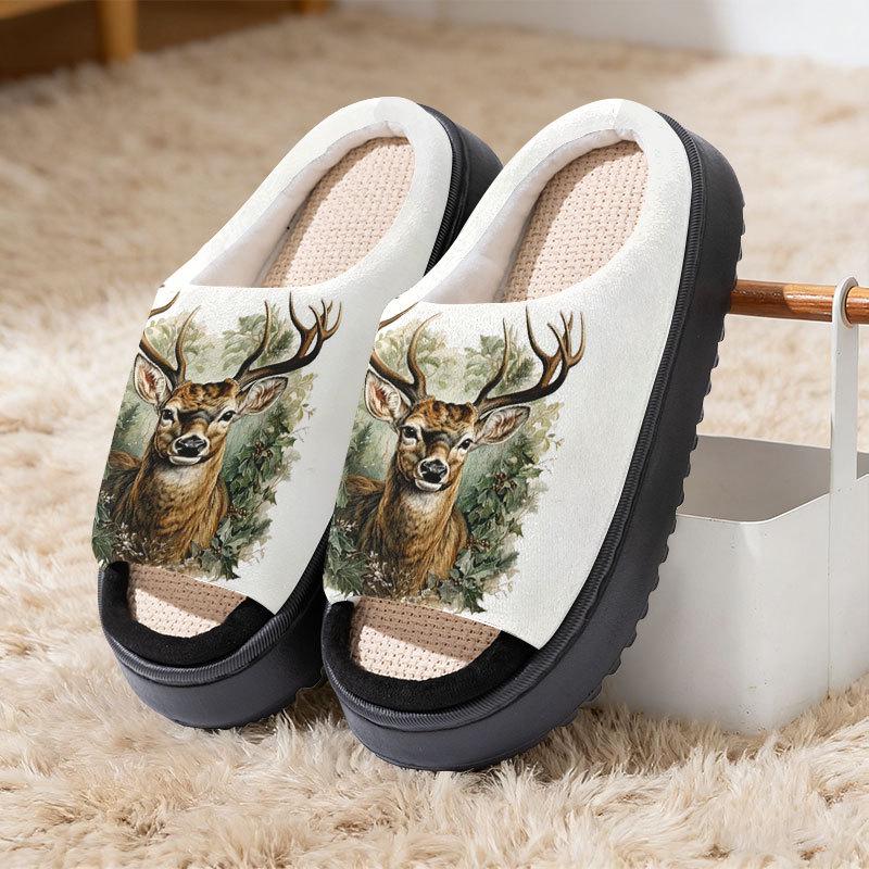 Unisex Animal Print Linen-Cotton Slippers for Spring, Summer, and Autumn
