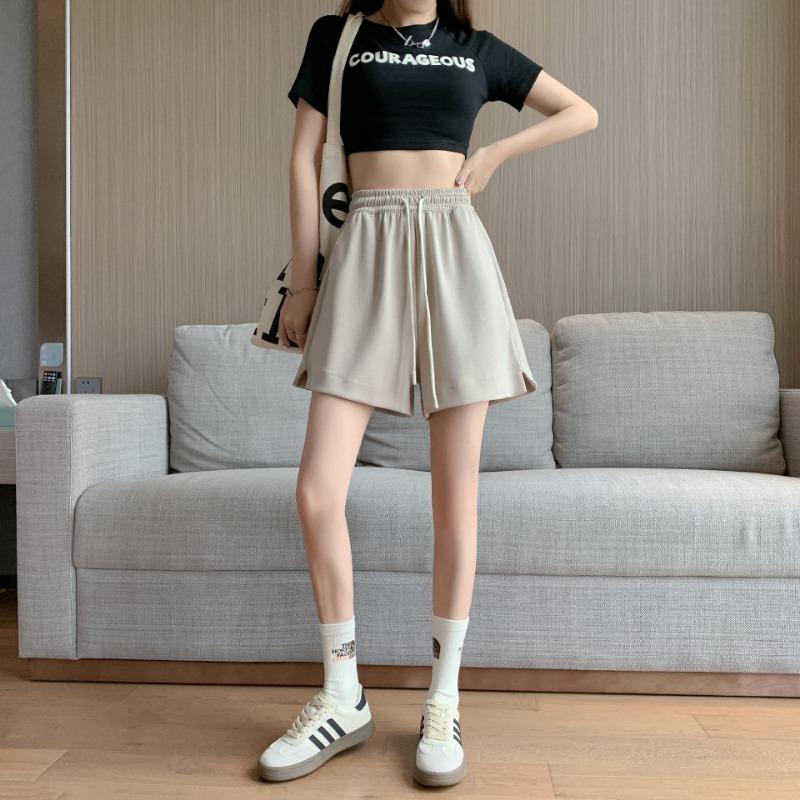 

Спортивные мешковатые шорты с высокой талией, повседневные утягивающие брюки для женщин XL света кофе