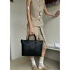 Handwoven Genuine Leather Tote Bag Women Men Business Commute Work Laptop Carryall With Adjustable Strap