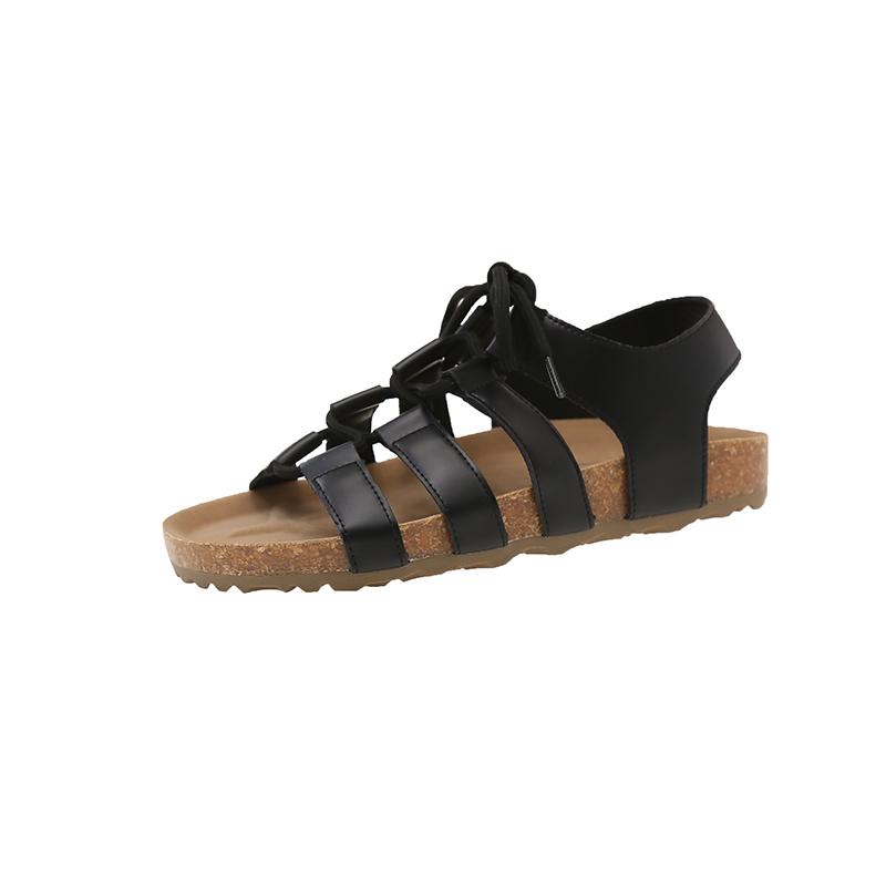 Fashion Elegant Women's Open Toe Cross Strap Design Flat Sandals 2025 New Luxury Retro Thick Sole Platform Sandals Summer Women's Shoes