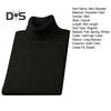 Fall Winter Men Sweater Half-High Collar Knit Thick Plush Lining Elastic Long Sleeves Warm Solid Color Bottoming Knitwear Loose Daily Wear Sweaterts