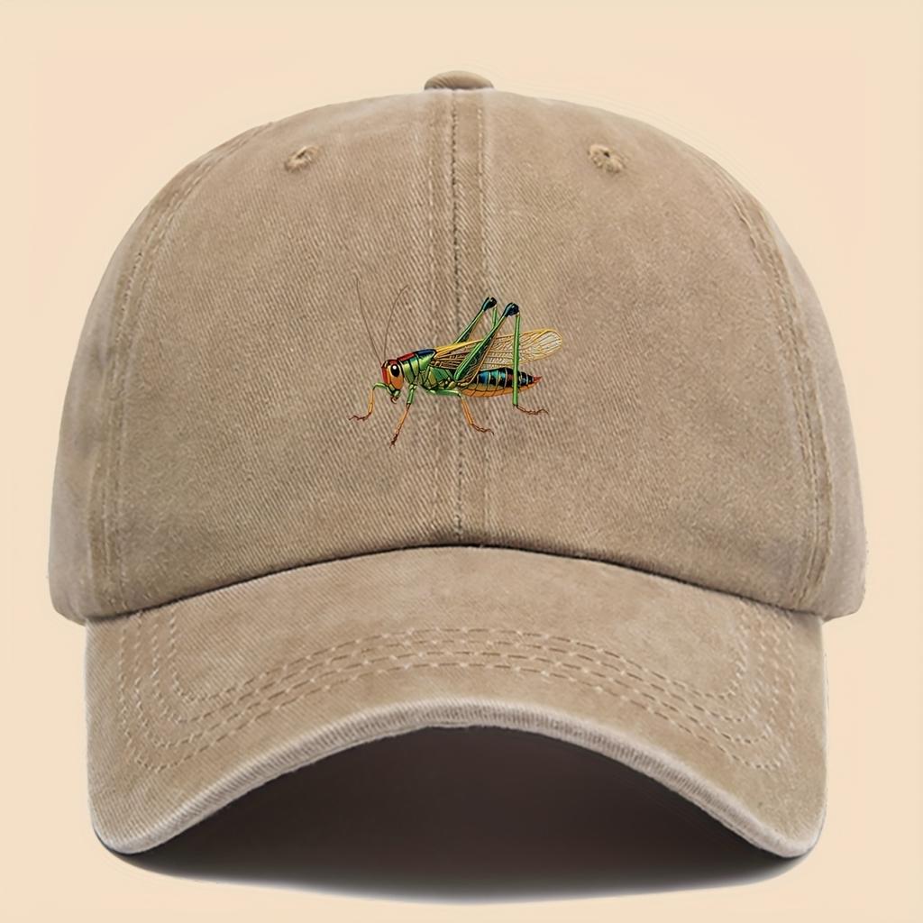 Pc Exquisite Printed Baseball Cap with Stylish Cricket Design InsectThemed Duckbill Hat Adjustable Size Breathable Comfo